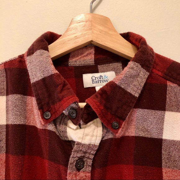 Ultra Soft, Oversized, Red 100% Cotton Croft & Barrow Plaid Flannel - Picture 3 of 12